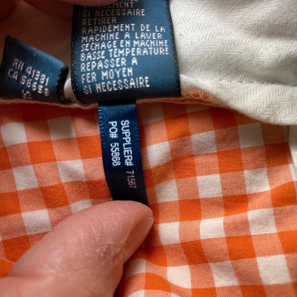 Polo Ralph Lauren Suffield Short Orange Gingham Plaid Shorts Mens‎ 33 Cotton